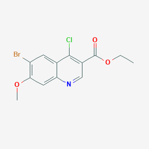 molecular formula C13H11BrClNO3 B3031544 Ethyl 6-bromo-4-chloro-7-methoxyquinoline-3-carboxylate CAS No. 476194-45-3