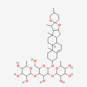 2-[4-Hydroxy-2-(hydroxymethyl)-6-(5',7,9,13-tetramethylspiro[5-oxapentacyclo[10.8.0.02,9.04,8.013,18]icos-18-ene-6,2'-oxane]-16-yl)oxy-5-(3,4,5-trihydroxy-6-methyloxan-2-yl)oxyoxan-3-yl]oxy-6-methyloxane-3,4,5-triol