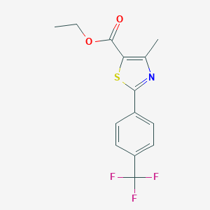 molecular formula C₁₄H₁₂F₃NO₂S B030319 Ethyl 4-methyl-2-[4-(trifluoromethyl)phenyl]-1,3-thiazole-5-carboxylate CAS No. 175277-03-9