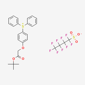 molecular formula C28H25F9O6S2 B3031912 tert-Butyl 2-[4-(diphenylsulphonium)phenoxy]acetate, nonaflate salt CAS No. 857285-80-4