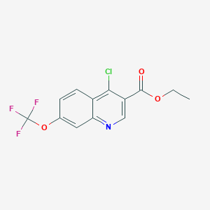 molecular formula C13H9ClF3NO3 B3031959 4-Chloro-7-(trifluoromethoxy)quinoline-3-carboxylic acid ethyl ester CAS No. 890841-23-3