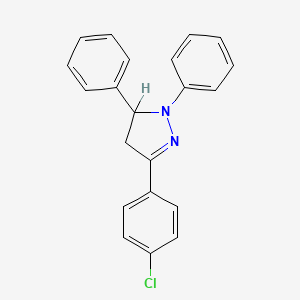 molecular formula C21H17ClN2 B3032063 3-(4-chlorophenyl)-1,5-diphenyl-4,5-dihydro-1H-pyrazole CAS No. 10180-02-6