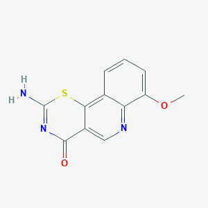 molecular formula C12H9N3O2S B3032065 2-amino-7-methoxy-4H-[1,3]thiazino[5,6-c]quinolin-4-one CAS No. 1018127-79-1