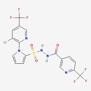 molecular formula C17H10ClF6N5O3S B3032109 N'-({1-[3-chloro-5-(trifluoromethyl)pyridin-2-yl]-1H-pyrrol-2-yl}sulfonyl)-6-(trifluoromethyl)pyridine-3-carbohydrazide CAS No. 1092346-07-0