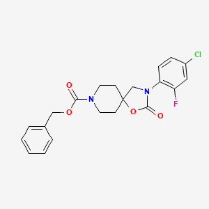molecular formula C21H20ClFN2O4 B3032255 Benzyl 3-(4-chloro-2-fluorophenyl)-2-oxo-1-oxa-3,8-diazaspiro[4.5]decane-8-carboxylate CAS No. 1330750-59-8