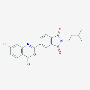 molecular formula C21H17ClN2O4 B303228 5-(7-chloro-4-oxo-4H-3,1-benzoxazin-2-yl)-2-isopentyl-1H-isoindole-1,3(2H)-dione 