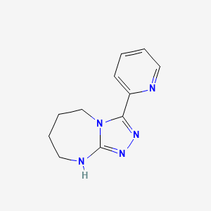 molecular formula C11H13N5 B3032297 2-5H,6H,7H,8H,9H-[1,2,4]Triazolo[4,3-a][1,3]diazepin-3-ylpyridine CAS No. 1389313-36-3