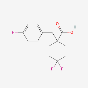 molecular formula C14H15F3O2 B3032299 4,4-Difluoro-1-[(4-fluorophenyl)methyl]cyclohexane-1-carboxylic acid CAS No. 1389313-53-4