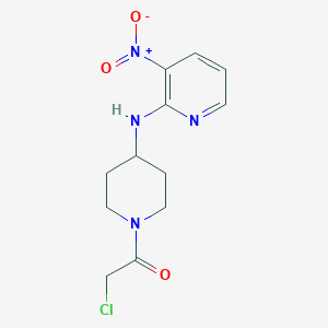 B3032320 2-Chloro-1-(4-((3-nitropyridin-2-yl)amino)piperidin-1-yl)ethanone CAS No. 1417793-89-5