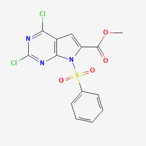 Methyl 7-(benzenesulfonyl)-2,4-dichloro-7H-pyrrolo[2,3-d]pyrimidine-6-carboxylate