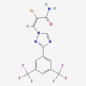 2-Propenamide, 3-[3-[3,5-bis(trifluoromethyl)phenyl]-1H-1,2,4-triazol-1-yl]-2-bromo-, (2E)-