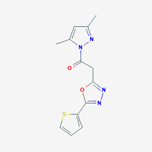 molecular formula C13H12N4O2S B3032421 2-[2-(3,5-dimethyl-1H-pyrazol-1-yl)-2-oxoethyl]-5-(2-thienyl)-1,3,4-oxadiazole CAS No. 1707392-23-1
