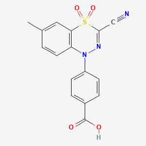4-(3-cyano-6-methyl-4,4-dioxido-1H-4,1,2-benzothiadiazin-1-yl)benzoic acid
