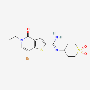 7-bromo-N-(1,1-dioxidotetrahydro-2H-thiopyran-4-yl)-5-ethyl-4-oxo-4,5-dihydrothieno[3,2-c]pyridine-2-carboximidamide