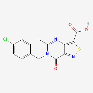 6-(4-Chlorobenzyl)-5-methyl-7-oxo-6,7-dihydroisothiazolo[4,3-d]pyrimidine-3-carboxylic acid