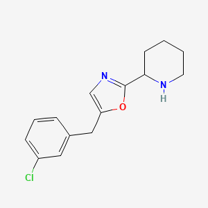 5-(3-Chlorobenzyl)-2-(piperidin-2-yl)oxazole