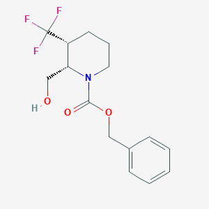 molecular formula C15H18F3NO3 B3032468 Cis-benzyl 2-(hydroxymethyl)-3-(trifluoromethyl)piperidine-1-carboxylate CAS No. 1951439-30-7