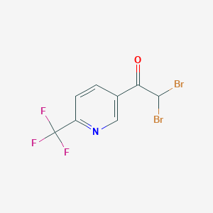 B3032512 2,2-Dibromo-1-(6-(trifluoromethyl)pyridin-3-yl)ethanone CAS No. 2089649-39-6