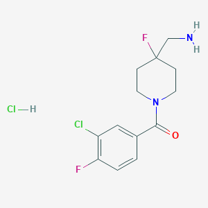 molecular formula C13H16Cl2F2N2O B3032537 1-[1-(3-Chloro-4-fluorobenzoyl)-4-fluoropiperidin-4-yl]methanamine hydrochloride CAS No. 2173992-07-7