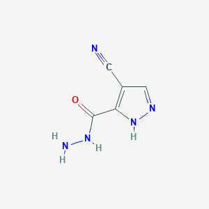 molecular formula C5H5N5O B3032640 4-cyano-1H-pyrazole-3-carbohydrazide CAS No. 321574-31-6