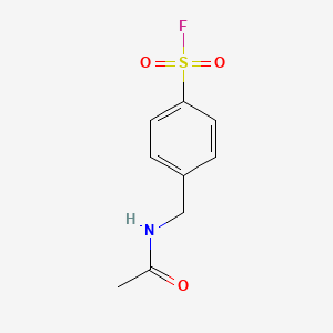 molecular formula C9H10FNO3S B3032656 Benzenesulfonyl fluoride, 4-((acetylamino)methyl)- CAS No. 33719-21-0