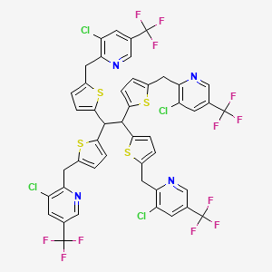 3-Chloro-5-(trifluoromethyl)-2-({5-[1,2,2-tris(5-{[3-chloro-5-(trifluoromethyl)pyridin-2-yl]methyl}thiophen-2-yl)ethyl]thiophen-2-yl}methyl)pyridine