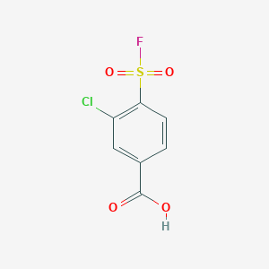 molecular formula C7H4ClFO4S B3032664 Benzoicacid, 3-chloro-4-(fluorosulfonyl)- CAS No. 33866-05-6