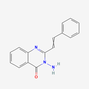 molecular formula C16H13N3O B3032705 3-Amino-2-styrylquinazolin-4(3H)-one CAS No. 37649-32-4