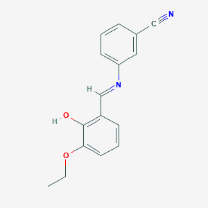 3-{[(1E)-(3-ethoxy-2-hydroxyphenyl)methylene]amino}benzonitrile