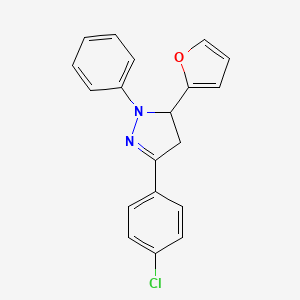 3-(4-chlorophenyl)-5-(furan-2-yl)-1-phenyl-4,5-dihydro-1H-pyrazole