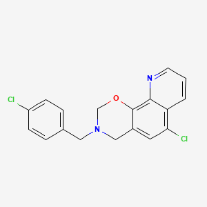 molecular formula C18H14Cl2N2O B3032740 6-Chloro-3-(4-chlorobenzyl)-3,4-dihydro-2H-[1,3]oxazino[5,6-h]quinoline CAS No. 41957-84-0