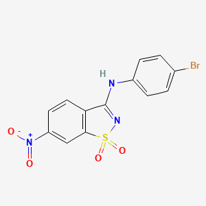 molecular formula C13H8BrN3O4S B3032876 N-(4-bromophenyl)-6-nitro-1,1-dioxo-1,2-benzothiazol-3-amine CAS No. 6065-55-0