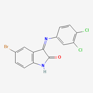 molecular formula C14H7BrCl2N2O B3032884 (3Z)-5-bromo-3-[(3,4-dichlorophenyl)imino]-1,3-dihydro-2H-indol-2-one CAS No. 61294-13-1