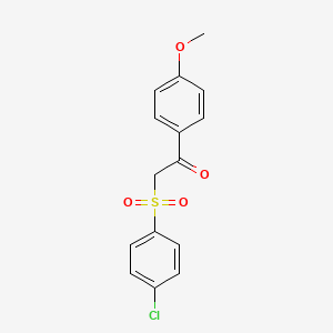 molecular formula C15H13ClO4S B3032893 2-[(4-Chlorophenyl)sulfonyl]-1-(4-methoxyphenyl)-1-ethanone CAS No. 61820-97-1