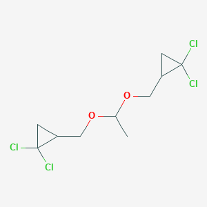 molecular formula C10H14Cl4O2 B3032960 Cyclopropane, 1,1'-[ethylidenebis(oxymethylene)]bis[2,2-dichloro- CAS No. 64794-14-5