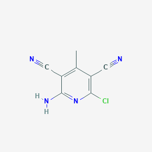 molecular formula C8H5ClN4 B3032961 2-Amino-6-chloro-4-methylpyridine-3,5-dicarbonitrile CAS No. 64829-09-0