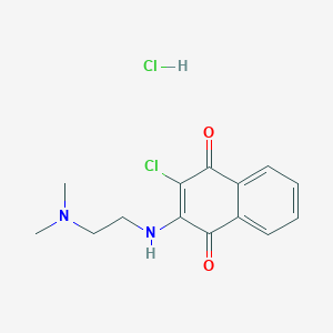 molecular formula C14H16Cl2N2O2 B3032962 2-Chloro-3-{[2-(dimethylamino)ethyl]amino}-1,4-dihydronaphthalene-1,4-dione hydrochloride CAS No. 64897-02-5