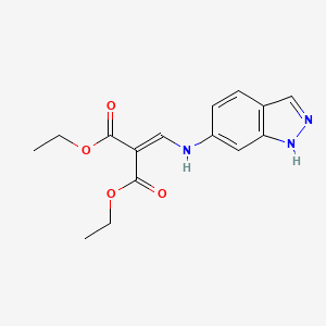molecular formula C15H17N3O4 B3032970 diethyl 2-[(1H-indazol-6-ylamino)methylene]malonate CAS No. 65642-21-9