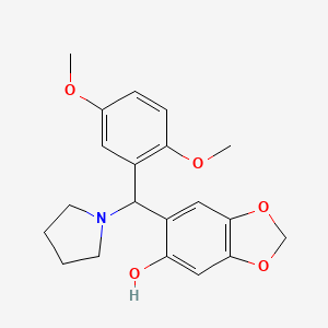 6-[(2,5-Dimethoxyphenyl)(1-pyrrolidinyl)methyl]-1,3-benzodioxol-5-ol