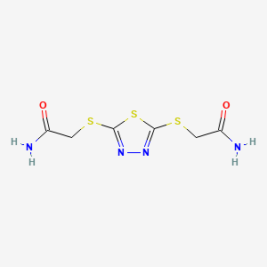 molecular formula C6H8N4O2S3 B3033045 1,3,4-Thiadiazole, 2,5-bis((carbamoyl)methylthio)- CAS No. 73908-91-5