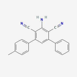 molecular formula C21H15N3 B3033071 5'-Amino-4-methyl-1,1':3',1''-terphenyl-4',6'-dicarbonitrile CAS No. 77198-51-7