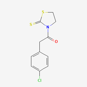 2-(4-Chlorophenyl)-1-(2-sulfanylidene-1,3-thiazolidin-3-yl)ethan-1-one