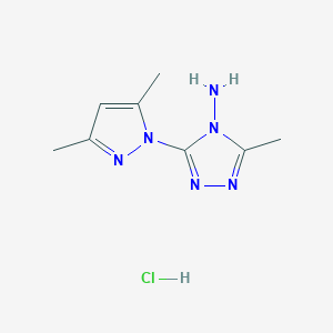 3-(3,5-Dimethyl-1H-pyrazol-1-yl)-5-methyl-4H-1,2,4-triazol-4-amine hydrochloride