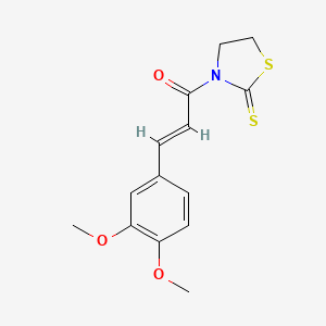 molecular formula C14H15NO3S2 B3033268 3-(3,4-Dimethoxyphenyl)-1-(2-sulfanylidene-1,3-thiazolidin-3-yl)prop-2-en-1-one CAS No. 101620-25-1