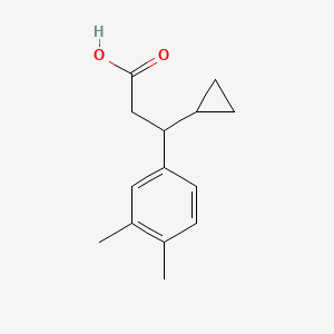 molecular formula C14H18O2 B3033289 3-Cyclopropyl-3-(3,4-dimethylphenyl)propanoic acid CAS No. 1017141-60-4