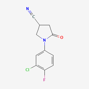 1-(3-Chloro-4-fluorophenyl)-5-oxopyrrolidine-3-carbonitrile