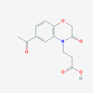 molecular formula C13H13NO5 B3033359 3-(6-acetyl-3-oxo-3,4-dihydro-2H-1,4-benzoxazin-4-yl)propanoic acid CAS No. 1018514-10-7