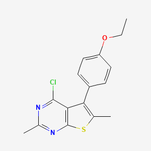 molecular formula C16H15ClN2OS B3033363 4-Chloro-5-(4-ethoxyphenyl)-2,6-dimethylthieno[2,3-d]pyrimidine CAS No. 1018575-91-1