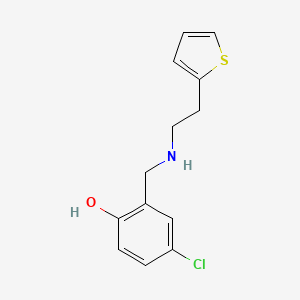 B3033384 4-Chloro-2-({[2-(2-thienyl)ethyl]amino}methyl)phenol CAS No. 1019486-44-2