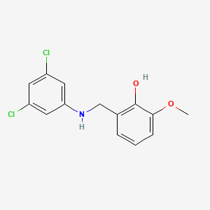 molecular formula C14H13Cl2NO2 B3033393 2-{[(3,5-Dichlorophenyl)amino]methyl}-6-methoxyphenol CAS No. 1019496-10-6